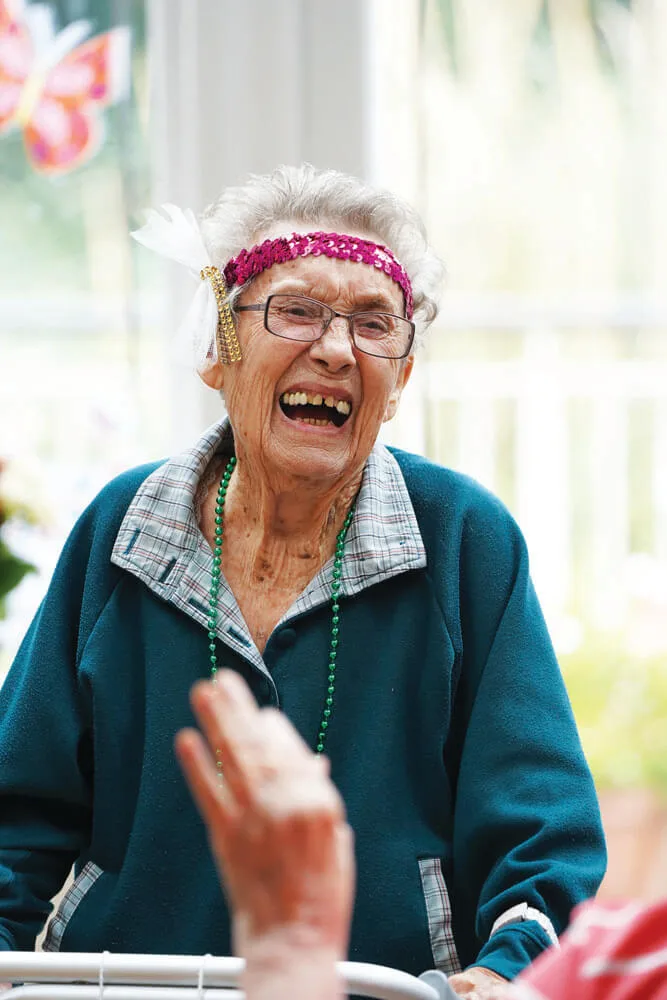 Resident enjoying themselves at Abbey Court Care